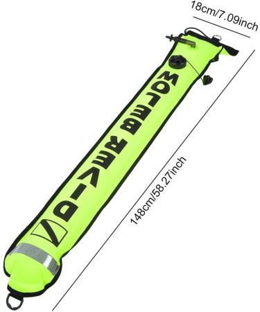 5FT SMB Surface Safety Signal Buoy with Reflective Strip - Diving and Snorkeling Accessory - Buy Online on GoSupps.com