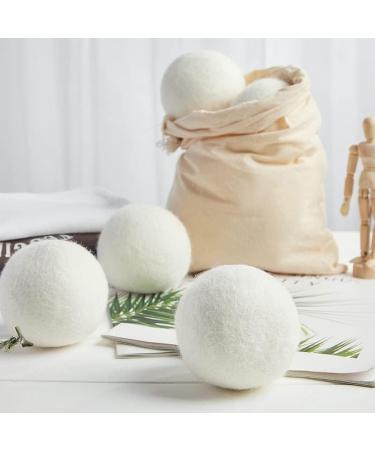 6-Pack Wool Dryer Balls Reusable Tumble Dryer Balls Organic Fabric Softener Alternative Reduce Drying Time Noise Static-Cling & Wrinkles with No Bad Odor - Buy Online on GoSupps.com