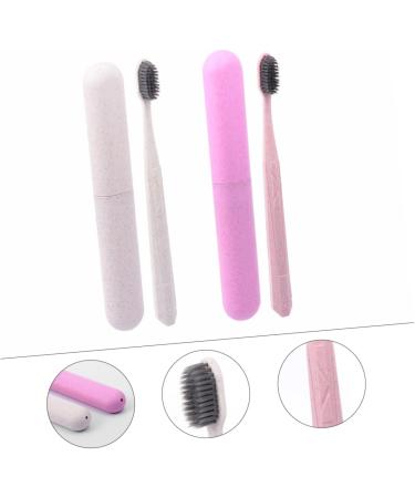 2pcs Soft Travel Toothbrush Set with Toothpaste - Assorted Colors - Eco-Friendly PP Material - Buy Online on GoSupps.com
