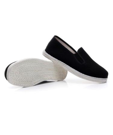 Unisex Kung Fu Tai Chi Shoes Chinese Traditional Handicraft Pure Cotton White Sole (Black) US 7/245