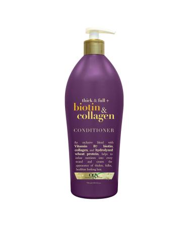 OGX Thick & Full Biotin & Collagen Conditioner  Salon Size 25.4 Ounce Bottle w/ Pump  Paraben Free Sulfate Free Sustainable Ingredients Nourishing and Strengthening 25.4 Fl Oz (Pack of 1) - Buy Online on GoSupps.com