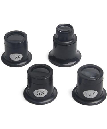 4pcs 5X10X 15X 20X Jeweler Loupe Magnifier Jewelry Loop Magnifier Watch Repair Stamp Monocle Pro Jeweler Loupe Magnifier - Buy Online on GoSupps.com