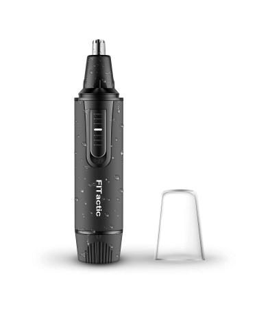 Nose and Ear Hair Trimmer Clipper - 2022 Professional Painless Eyebrow & Facial Hair Trimmer for Men Women, Battery-Operated Trimmer with IPX7 Waterproof, Dual Edge Blades for Easy Cleansing Black