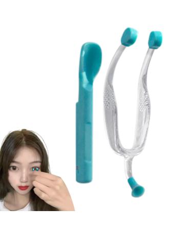 Contact lens remover-silicone-eye contact remover tool contact applicator-contact lens remover and use soft portable silicone shovel for home use while traveling LNHGH Blue carrier