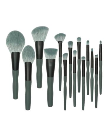 DFHBFG 14pc Makeup Brush Set Full Set Large Fan Shaped Loose Powder Brush Beauty Tools Eye Shadow Brushes 1 D