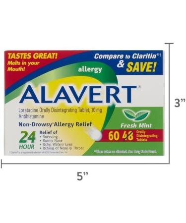 Alavert 24 Hour Orally Disintegrating Tablets - Fresh Mint - 60 Tablets (Pack of 4) | Fast International Shipping - Buy Online on GoSupps.com