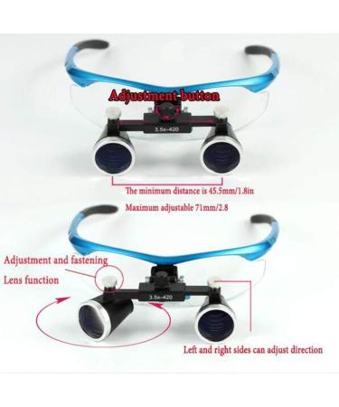 Magnifier Magnifying Eye Glasses with Light Surgery Dental Binocular Loupes 3.5X Magnifier Magnifying Eye Glasses + Head Lamp for Close Work with Handy Carry Case - Buy Online on GoSupps.com