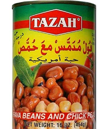 Tazah Fava Beans and Chickpeas Kosher Foul Meddamas - 16 Oz (4 Cans), Cooked & Ready to Serve | Kosher Certified - Buy Online on GoSupps.com
