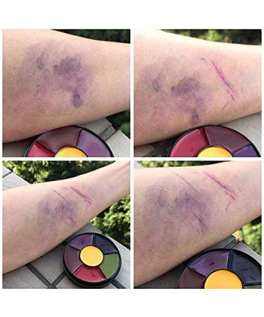 Mysense 6 Color Bruise Wheel Special Effects SFX Zombie Makeup Kit - Halloween Professional Non Toxic Face Body Paint Oil Set with Sponge - Buy Online on GoSupps.com