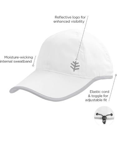 Coolibar UPF 50+ Lenny Sport Cap - Sun Protective, XX-Large White/Silver - Men's and Women's - Buy Online on GoSupps.com
