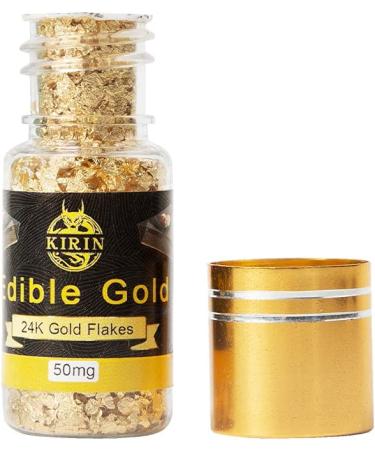 50mg 24K Edible Gold Flakes for Cake Decorating & Food | Cooking, Dark Chocolate, Candy, Lip Gloss | Edible Gold Numbers - Buy Online on GoSupps.com
