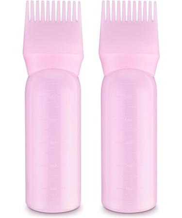 Root Comb Applicator Bottle 6 OZ Hair Oil Applicator Bottle for Hair Dye Bottle Applicator Brush with Graduated Scale Profssional Brush Applicator Comb Hairdressing Coloring Styling Tool (Pink) - Buy Online on GoSupps.com