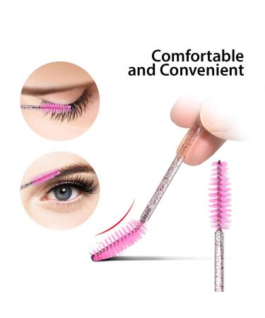 300 Pcs Disposable Glittered Mascara Wands & Eyebrow Brushes | Crystal Handle Makeup Brushes in 6 Colors - Perfect for Cosmetics - Buy Online on GoSupps.com