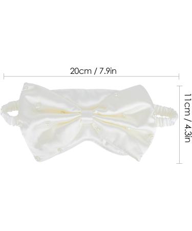 SHIDOW Silk Sleep Eye Mask with Bow - Reusable Comfortable Sleep Mask for Women & Girls - Perfect for Travel & Naps (Milky White - Buy Online on GoSupps.com