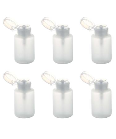 Balawin 6X 150Ml Nail Art Makeup Polish Plastic Pump Dispenser Bottle Remover White