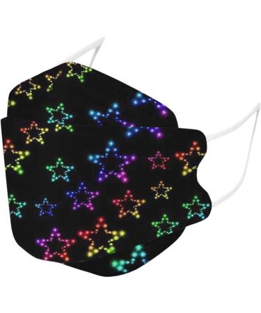 SDFRK Children s Disposable 4-Layer Mouth Protection Masks Colorful Star Design Breathable & Comfortable Ideal for School Days 10/50 Pieces - Buy Online on GoSupps.com