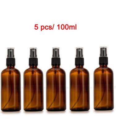 Mofun 5 Pack Amber Glass Spray Bottles 100ML Empty Fine Mist Spray Bottle for Cleaning Perfume Cosmetic Sprays Atomiser Liquid Container Travel Bottle - with Extra 2x Spray Nozzle - Buy Online on GoSupps.com