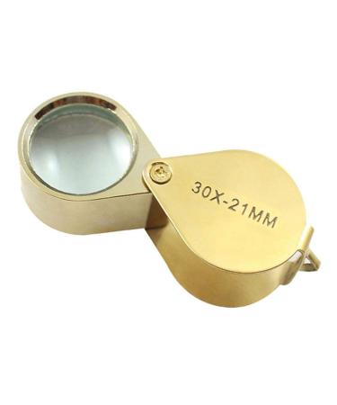 Magnifying Portable 30X Power Jewelers Magnifying Glass Gold Eye Loupe Jewelry Store Mini Magnifier 42x25x18 Mm (Color : A) Made in China