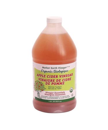 Apple Cider Vinegar Organic Unfiltered- Unpasteurized 5% Acetic Acid Non-GMO 1.9 Liter 64 US fl oz by Mother Earth Vinegar