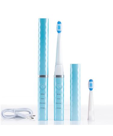 Pop Sonic USB Charge Anywhere Toothbrush (Hawaiian Blue) | Rechargeable Toothbrush w/Up to 40 000 Brush Strokes/Minute-Long-Lasting Nylon Bristles - Teens & Adult Toothbrush with Quadrant Pacer