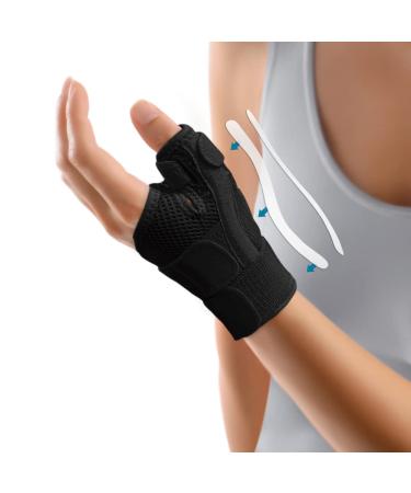INSTINNCT Wrist Thumb Support Brace for Men & Women Fully Adjustable Thumb Brace with Thumb Flexible Support for Thumb & Hand Discomfort Fatigue Fits Both Right Hand and Left Hand Black(Single) One Size