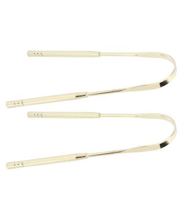 2Pcs Stainless Steel U Shape Tongue Scrape - Oral Hygiene Tongue Cleaner for Adults and Kids (Gold) - Buy Online on GoSupps.com
