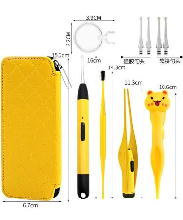 SEASD 4pcs LED Light Earpick Ear Wax Cleaner Spoon Tweezer Set - Buy Online on GoSupps.com