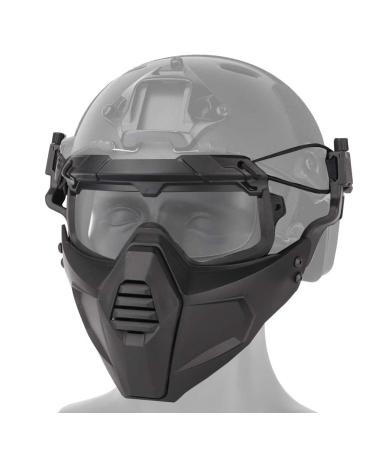 ATAIRSOFT Airsoft Tactical Paintball Half Face Mask and Goggles Set Military War Game Face Masks Protection Mask BK