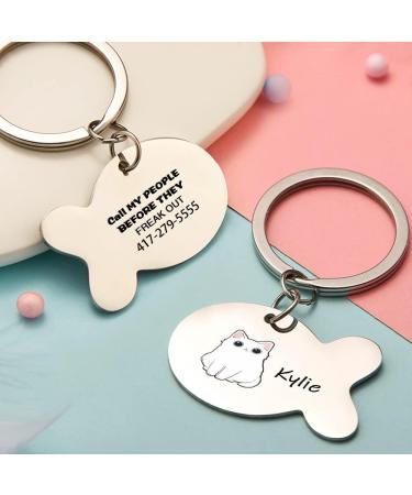 Personalized Engraved Stainless Steel Cat Collar - 10 Selectable Names & Phone Numbers - 'Call My People' Design - International Shipping Available - Buy Online on GoSupps.com