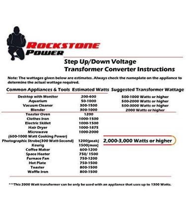 ROCKSTONE POWER 2000 Watt Voltage Converter Transformer - Buy Online on GoSupps.com