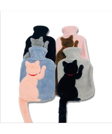 Buy Wyi Cute Cat Heat Bottle 1L - Plush Cover for Cramps & Pain Relief | Soft Rubber Hot Water Bottle in Gray - Buy Online on GoSupps.com