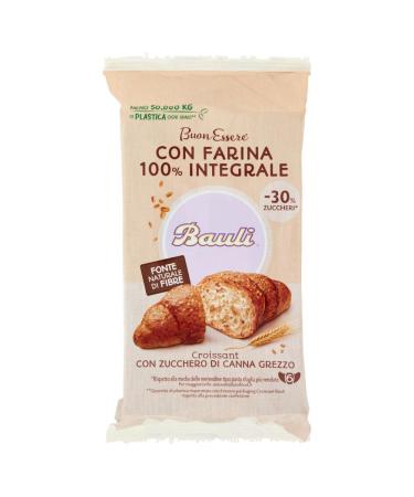 Bauli Bauli Cornetti con Farina Integrale e Zucchero di Canna Grezzo Croissant with whole wheat flour and raw cane sugar 222 g package each package contains 6 croissants of 37 g