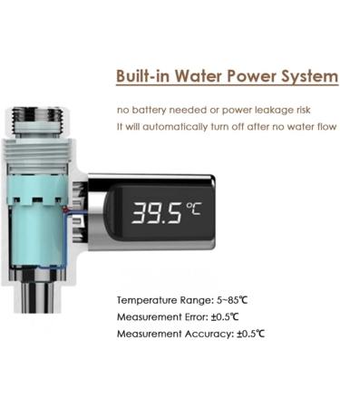 Digital Shower Thermometer 5 85 C | 360 Rotating LED Water Meter | Baby & Elderly Safe Thermometer - Buy Online on GoSupps.com