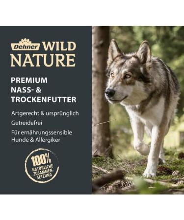Dehner Wild Nature Grain-Free Wet Dog Food - Duck Horse Rabbit - 6 x 800g Cans for Adult Dogs - Premium Nutrition (4.8kg Pack) - Buy Online on GoSupps.com