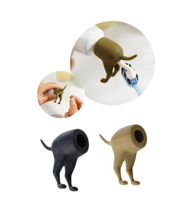 Funny Pooping Dog Butt Toothpaste Topper Pooping Toothpaste Cap Toothpaste Dispenser Funny Toothpaste Dispenser for Daily Creative Bathroom Accessories