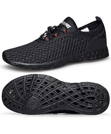 DOUSSPRT Men's Water Shoes Quick Drying Sports Aqua Shoes 11 Allblack 3