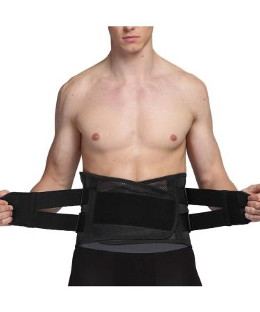 NeoTech Care Adjustable Back Support with Double Adjustment Straps - Lumbar & Lower Back Support - Wide Design - Black - Buy Online on GoSupps.com
