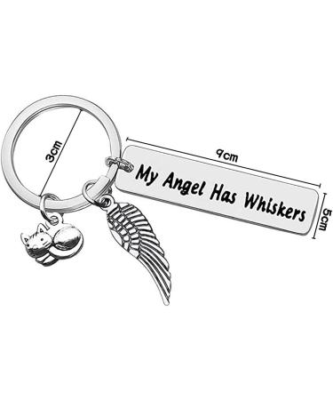 Jagowa 1 Piece Cat Memorial Gift Keychain Stainless Steel Keychain Gifts For Cat Pet Lover Women Men Hanging Ornament Personality Gift - Buy Online on GoSupps.com
