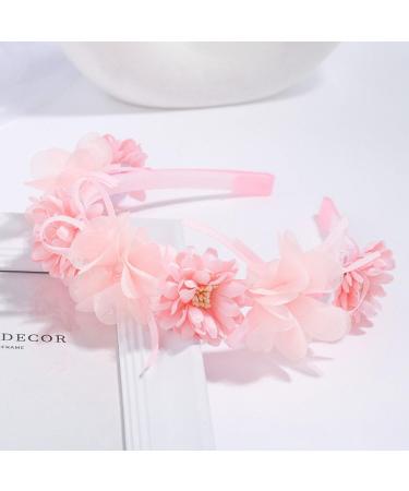 IYOU Princess Headband Pink Flower Headpiece Cute Baby Bridal Wedding Hair Accessories for Girls - Buy Online on GoSupps.com