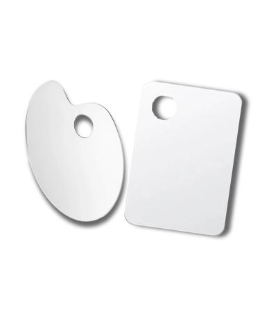 2PCS Mini Acrylic Palette Paint Non-Stick Acrylic Watercolor Oil Paint Mixing Tray - Comfortable to Hold & Easy to Clean for DIY Artist Makeup Palette Mixing Tray Apply (5.9 x 3.9 in)
