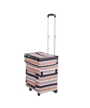 Folding Shopping Cart Grocery Utility Cart Stair Climbing Cart with Wheel Bearings