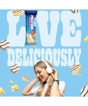 Pure Protein Zig Zag Cake Protein Bars Vanilla Cake with Milk Chocolate Frosting 19g Protein Gluten Free Low Sugar 1.76 oz (2 Pack of 4 Bars) - Buy Online on GoSupps.com
