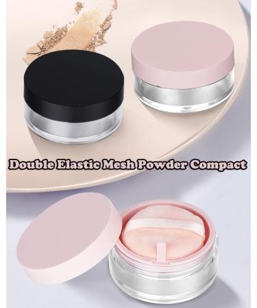 15 ml Leak-free Reusable Plastic Powder Container DIY Makeup Powder Container with Sponge Puff Stretch Mesh Screen and Screw Cap Black - Buy Online on GoSupps.com