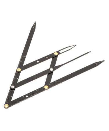 Beavorty 1pc Second Generation Scale Metal Dies Make up Kit Eyebrow Tools Eyebrow Rulers Tracer Printable 1 count (Pack of 1) Black