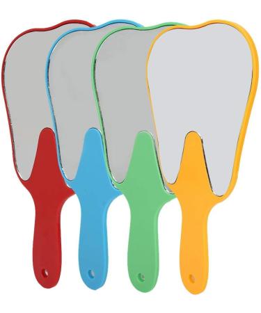 Hand Mirror with Magnifier - Fashionable Cute Plastic Handle Tooth Dental Care Tool 9.8 x 5.1inch (Red) - Buy Online on GoSupps.com