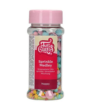FunCakes Sprinkle Medley Happy: Cake Sprinkles Great Taste Perfect for Cake Decorating Sprinkle Mix. 65 g.