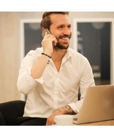 Men's Hematite Motion Sickness Bracelet Set - 2 PCS Magnetic Beaded Wristbands for Car & Seasickness Relief - Buy Online on GoSupps.com