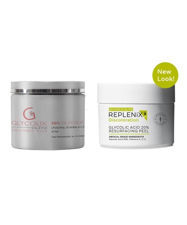 Replenix Glycolix Elite Glycolic Acid Resurfacing Peel Pads - Medical Grade Brightening Treatment - 60 ct - Buy Online on GoSupps.com