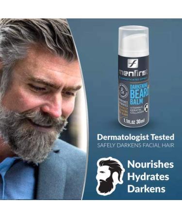 MENFIRST Darkening Beard Balm 1.1oz - Gradually Darkens White and Grey Hair, Nourishing Leave-In Conditioner for Men - Dark Shades - Buy Online on GoSupps.com