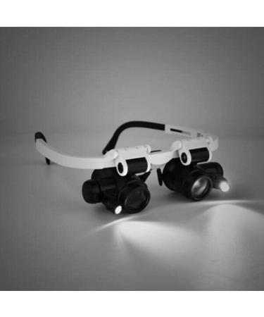 Professional Adjustable Headband Double Eye Clock Repair Loupe with 2 LED Lights 8X 15X 23X Magnifier Head Mounted ES for Reading Sewing Watch Electronic Repair Full of Stars - Buy Online on GoSupps.com